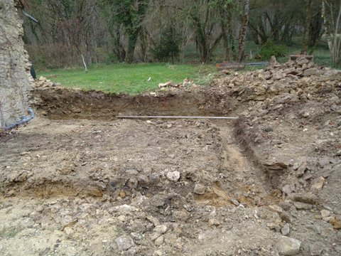 Chantier de terrassement avec engin